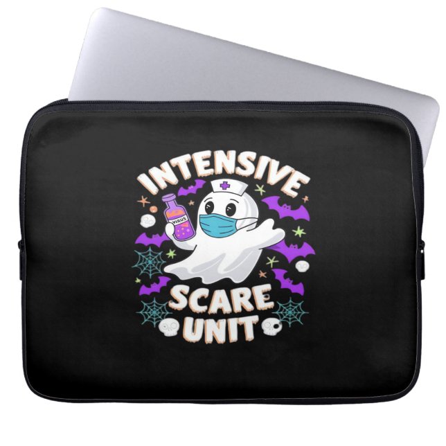 Intensive Scare Unit Nurse Halloween ICU Nurse Ess Laptop Sleeve (Front)