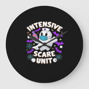 Intensive Scare Unit Nurse Halloween ICU Nurse Ess Large Clock