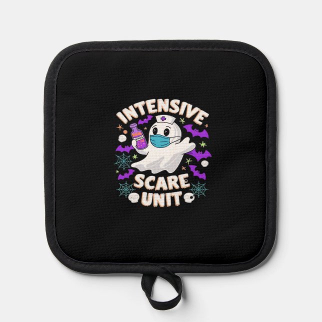 Intensive Scare Unit Nurse Halloween ICU Nurse Ess Pot Holder (Front)