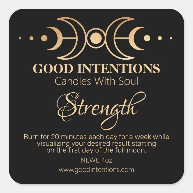 Intention Candle Square Sticker (Front)