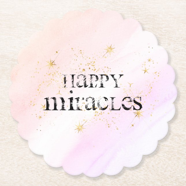 *~*  INTENTION COASTER - HAPPY MIRACLES Rainbow (Front)
