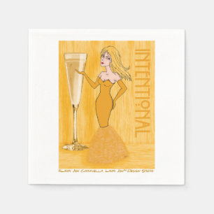 Intentional Champagne Woman Cocktail Napkins