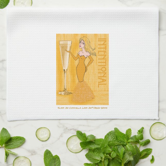 Intentional Champagne Woman Kitchen Towel (Folded)