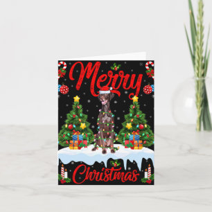 Inter Dog Lights Xmas Tree Santa Inter Dog Chr Card