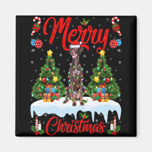 Inter Dog Lights Xmas Tree Santa Inter Dog Chr Magnet