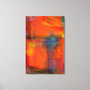 Interaction of Orange Abstract Canvas Wall Decor