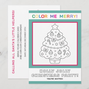Interactive Kids Christmas Tree Colouring Page Invitation