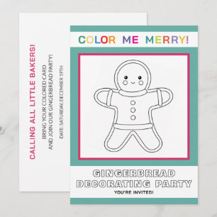 Interactive Kids Gingerbread Decorating Party Invitation