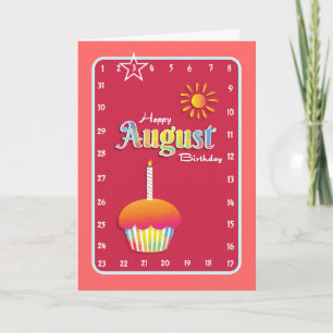 Interactive 'Move the Star' AUGUST Birthday Card