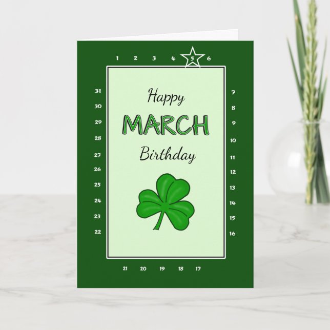 Interactive 'Move the Star' March Birthday Card (Front)