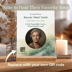 Interactive Musical Memorial Photo Sign with Code