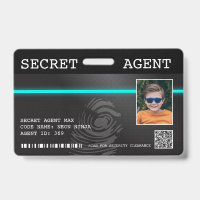 Interactive Secret Agent Spy Badge - Black/Teal
