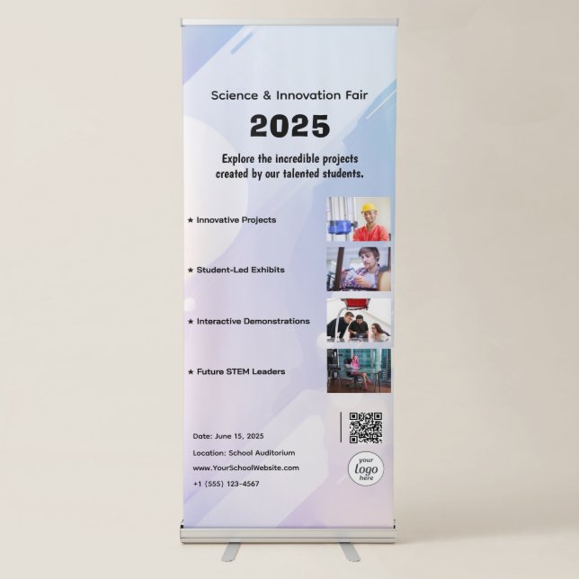Interactive STEM Fair Banner – Modern &Educational (Front)