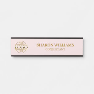 Interchangeable Blush Pink Custom Business Logo  Door Sign