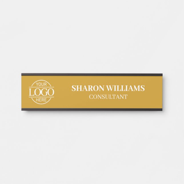 Interchangeable Mustard Custom Business Logo  Door Sign (Front)