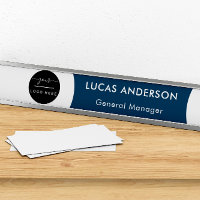 Interchangeable Office Door Name Plate with Logo