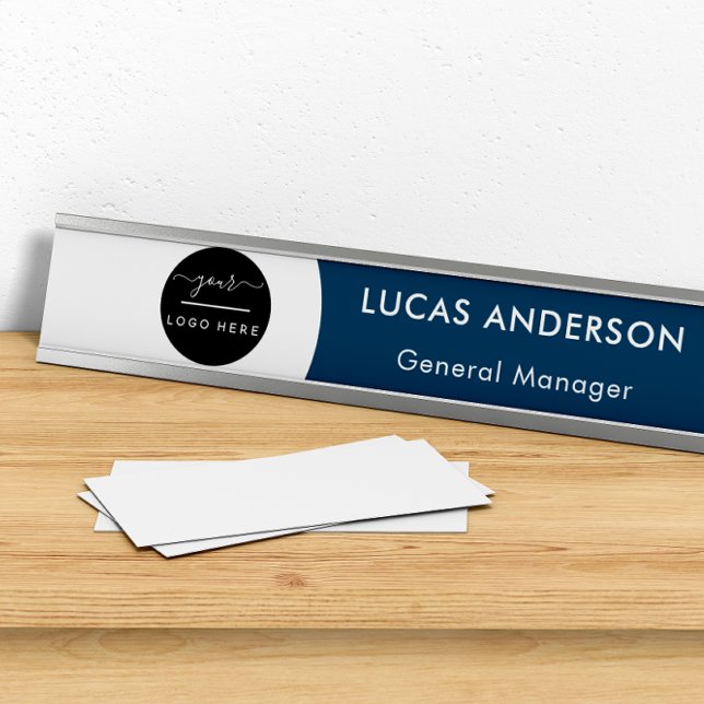 Interchangeable Office Door Name Plate with Logo (Creator Uploaded)
