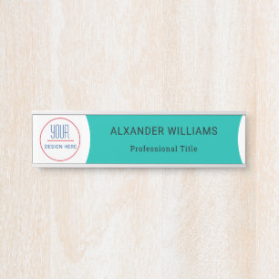 Interchangeable Office Door Name Plate with Logo