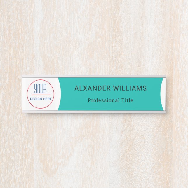 Interchangeable Office Door Name Plate with Logo (Front)