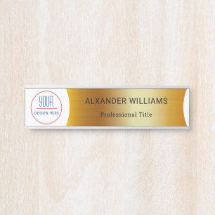 Interchangeable Office Door Name Plate with Logo