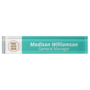 Interchangeable office door nameplates with logo
