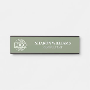 Interchangeable Sage Green Custom Business Logo  Door Sign