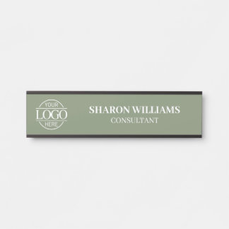 Interchangeable Sage Green Custom Business Logo  Door Sign