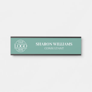 Interchangeable Teal Green Custom Business Logo Door Sign