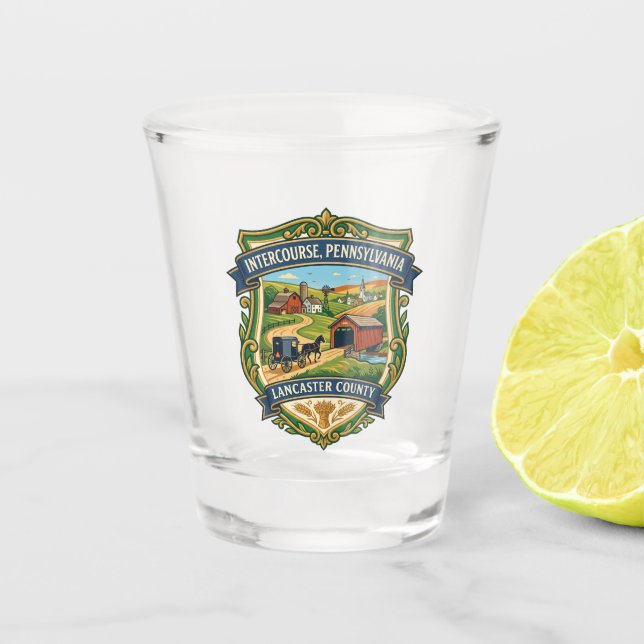 Intercourse, Pennsylvania USA Shot Glass (Front)