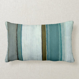 'Interest' Teal Abstract Art Lumbar Cushion