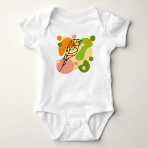 Interesting abstract spots with leaves baby bodysuit
