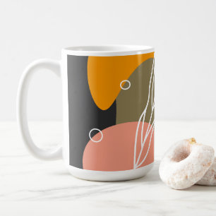 Interesting abstract spots with leaves coffee mug