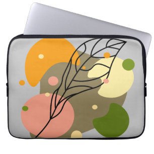 Interesting abstract spots with leaves laptop sleeve
