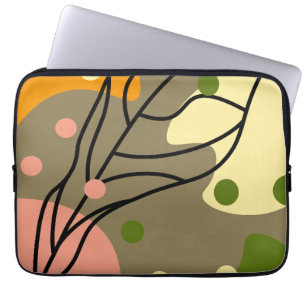 Interesting abstract spots with leaves laptop sleeve