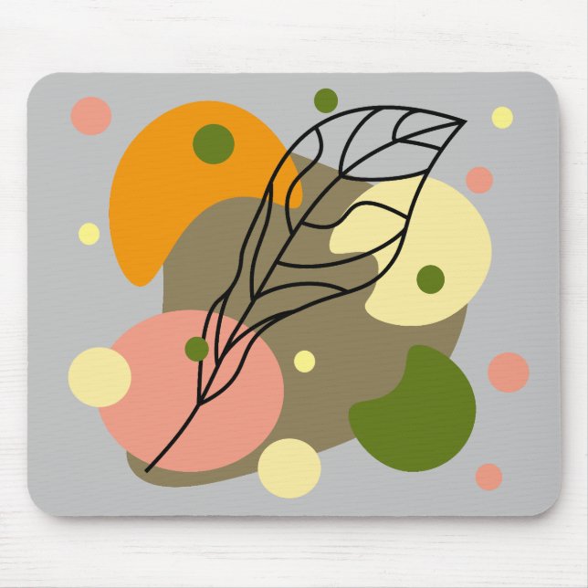 Interesting abstract spots with leaves mouse mat (Front)