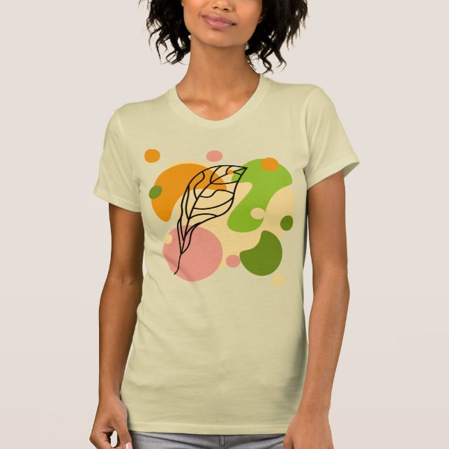 Interesting abstract spots with leaves T-Shirt (Front)