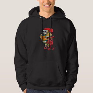 interesting book reading old man skeleton hoodie