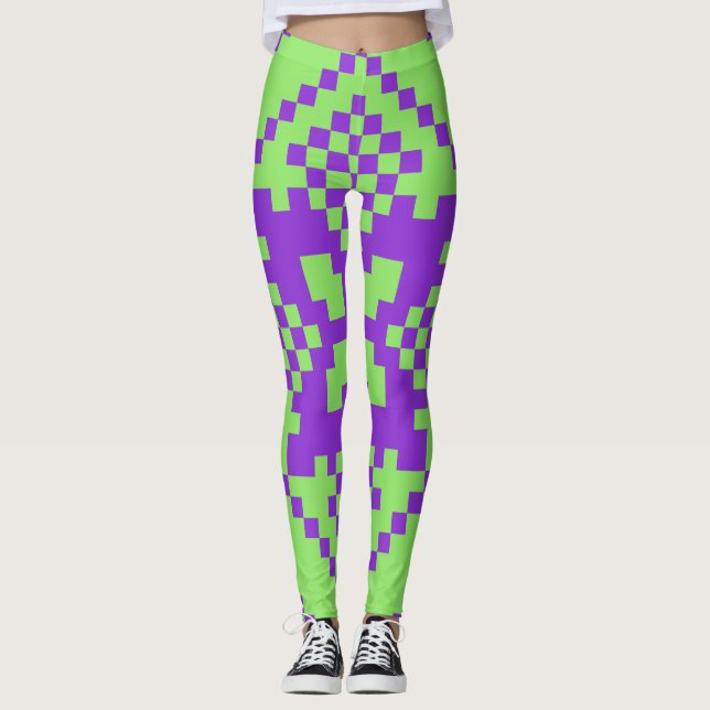 INTERESTING CHICK HIGH HEEL STYLE LIGHT GREEN LEGGINGS (Front)