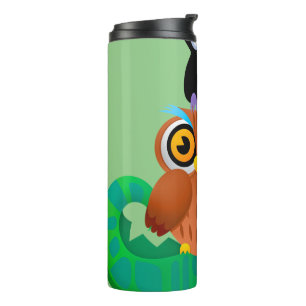 interesting design animal owl thermal tumbler