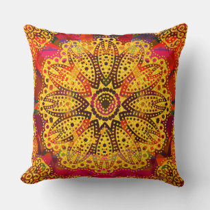 Interesting Golden Mandala Pattern Cushion