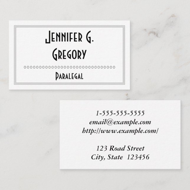 Interesting & Professional Paralegal Business Card (Front/Back)