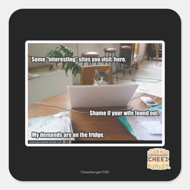 Interesting sites square sticker (Front)