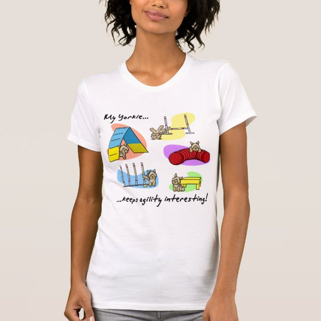 Interesting Yorkie Agility T-Shirt (Front)