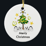 Interfaith Christmas and Hanukkah Ceramic Tree Decoration<br><div class="desc">Merry Christmas and Happy Hanukkah interfaith religious gift ideas for chanukkah and Christmas  featuring Jewish star of david and Christmas tree together for holidays.</div>