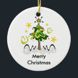 Interfaith Christmas and Hanukkah Ceramic Tree Decoration<br><div class="desc">Merry Christmas and Happy Hanukkah interfaith religious gift ideas for chanukkah and Christmas  featuring Jewish star of david and Christmas tree together for holidays.</div>