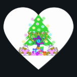 Interfaith Christmas Hanukkah Holiday Fun Heart Sticker<br><div class="desc"></div>