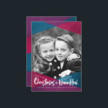 Interfaith Christmas Hanukkah Photo Holiday Cards<br><div class="desc">Modern,  colourful personalised photo holiday cards for interfaith families celebrating both Christmas and Hanukkah. Featuring a sophisticated,  angled colorblock design overlaid on the photo.</div>