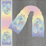 Interfaith Minister Stole (Muted Rainbow) Scarf<br><div class="desc">Beautiful scarf in muted rainbow colours with symbols of different religions and a labyrinth in the background. Suitable for an interfaith minister to use as a ceremonial stole.</div>