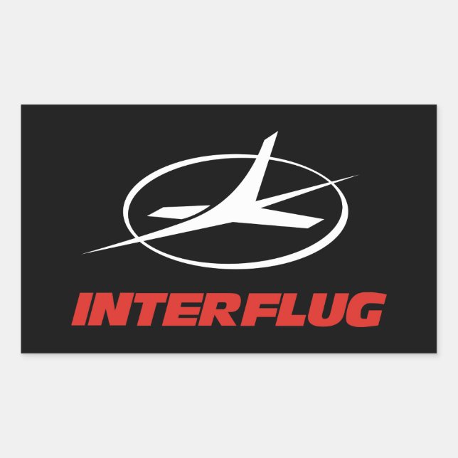 Interflug airlines rectangular sticker (Front)