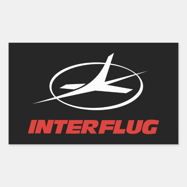 Interflug airlines rectangular sticker (Front)